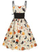 Beige 1950s Lace-Up Costume Dress