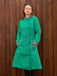 Green 1950s Leopard Patchwork Button Coat