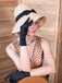 Black 1950s Polka Dot Patchwork Belt Jumpsuit
