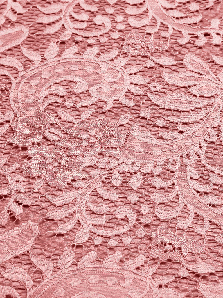 1950s Floral Lace Solid Swing Dress