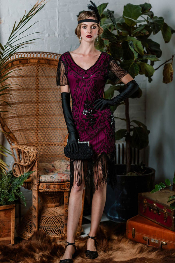 [US Warehouse] 1920s Sequin Art Deco Flapper Dress | Retro Stage