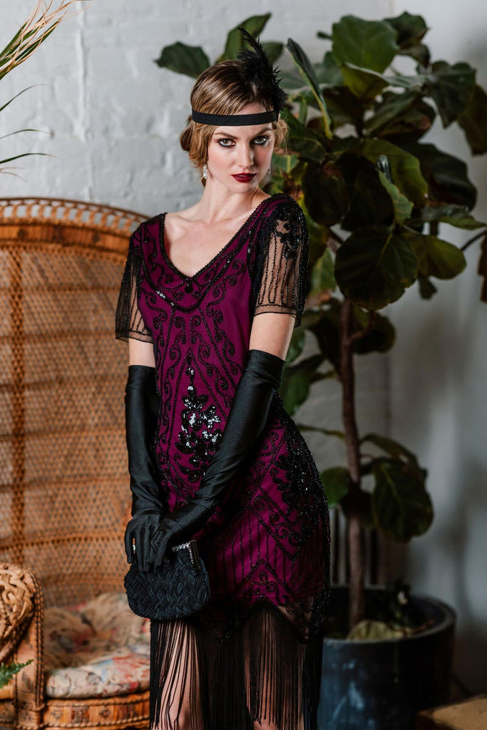 1920s Sequined Maxi Flapper Dress | Retro Stage