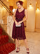 1950s Lace V Neck Bow Dress