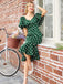 Emerald 1930s Polka Dot Fishtail Dress