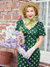 Emerald 1930s Polka Dot Fishtail Dress