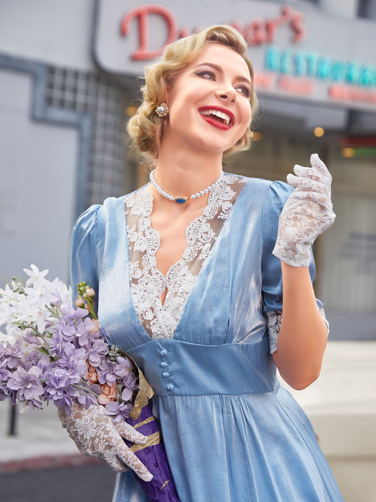 1950s Lace Patchwork Swing Dress