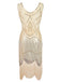 Apricot 1920s Beaded Sequin  Flapper Dress: timeless style reimagined