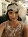 Apricot 1920s Feather Flapper Headband — vintage elegance for the modern woman