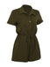 Army Green 1950s Solid Lace-up Romper — vintage elegance for the modern woman