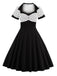 1950s Polka Dot Patchwork Swing Dress