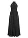 1950s Chiffon Sleeveless Solid Vintage Dress