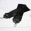 Black 1920s Fingerless Lace Gloves — 1920s elegance in the palm of her hand