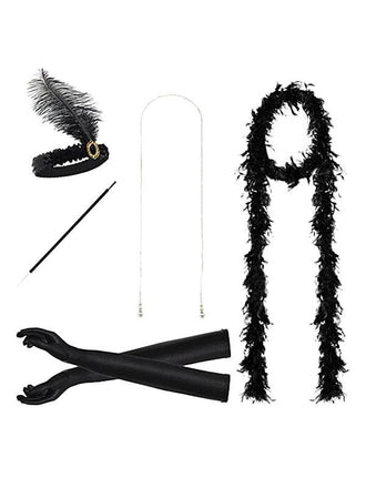 She finds her 1920s story in this Black 1920s Flapper Costume Set