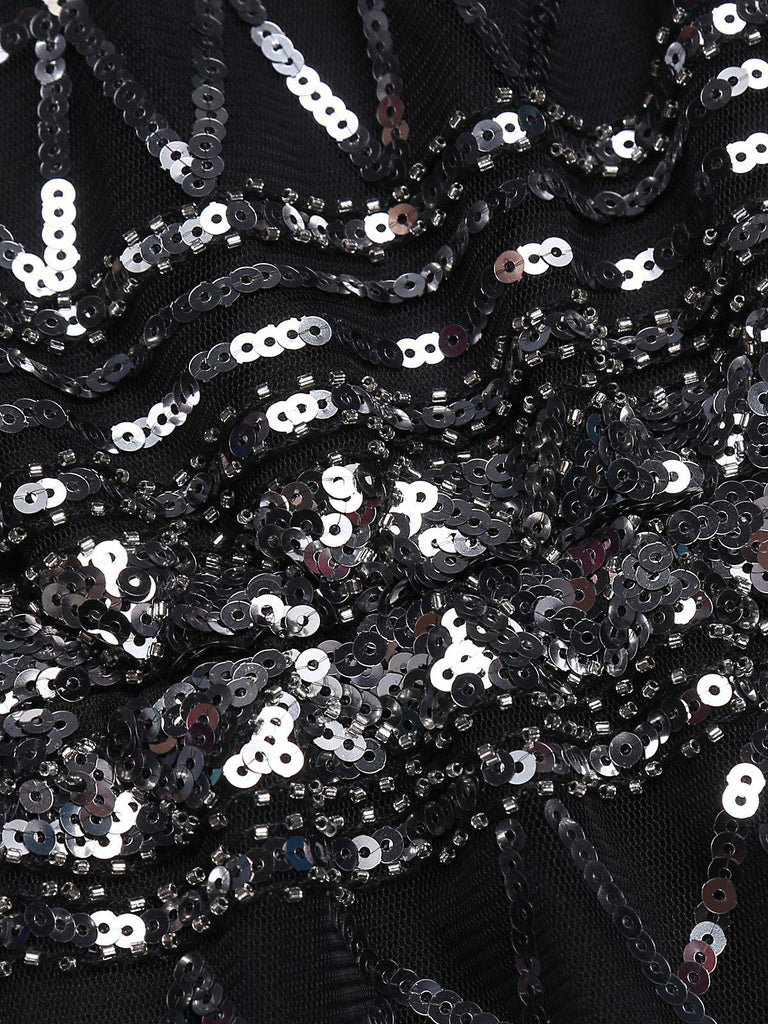 Black 1920s Geometric Sequined Dress: timeless style reimagined