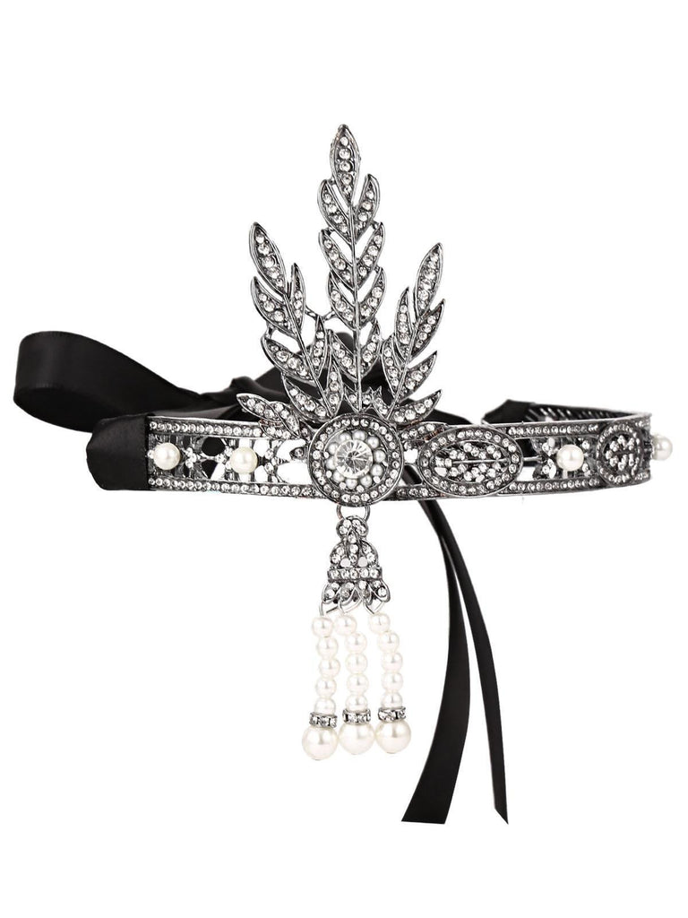 Black 1920s Leaf Flapper Headband: timeless style reimagined
