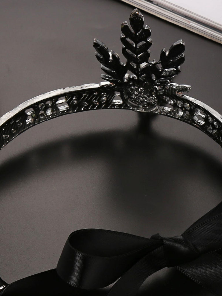 Black 1920s Leaf Flapper Headband — classic beauty whispers stories