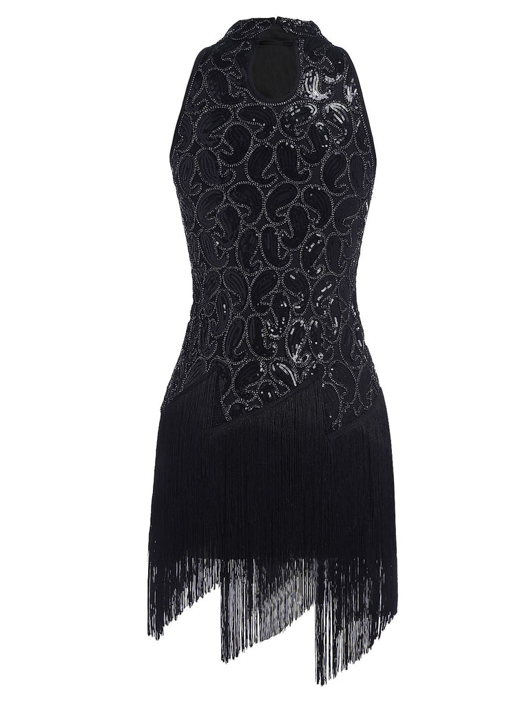 Black 1920s Sequined Glitter Dress — vintage elegance for the modern woman