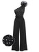 Black 1930s Polka Dots Patchwork Jumpsuit, vintage romper, retro jumpsuit - perfect for women who love vintage and retro fashion