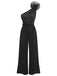 Black 1930s Polka Dots Patchwork Jumpsuit, vintage romper, retro jumpsuit - perfect for women who love vintage and retro fashion
