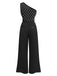 Black 1930s Polka Dots Patchwork Jumpsuit, vintage romper, retro jumpsuit - perfect for women who love vintage and retro fashion