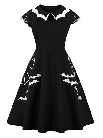 Black 1950s Bat Swing Dress: timeless style reimagined