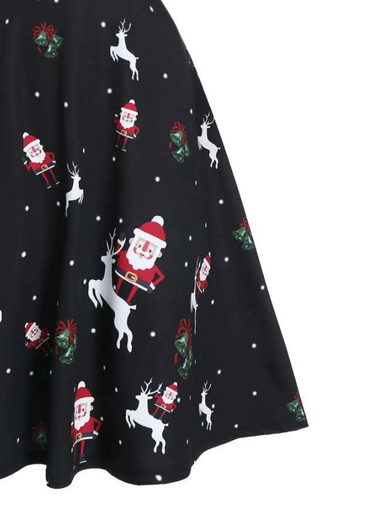 Black 1950s Cold Shoulder Swing Dress: timeless style reimagined