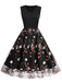 Black 1950s Floral Embroidered Patchwork Dress — vintage elegance for the modern woman