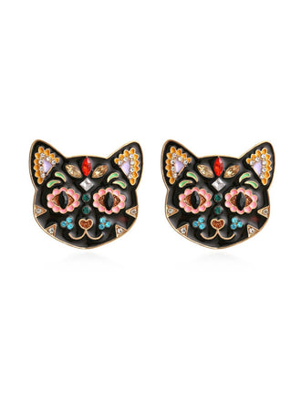 Black 1950s Halloween Cat Earring: timeless style reimagined