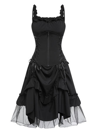 Black 1950s Halloween Mesh Swing Dress: timeless style reimagined