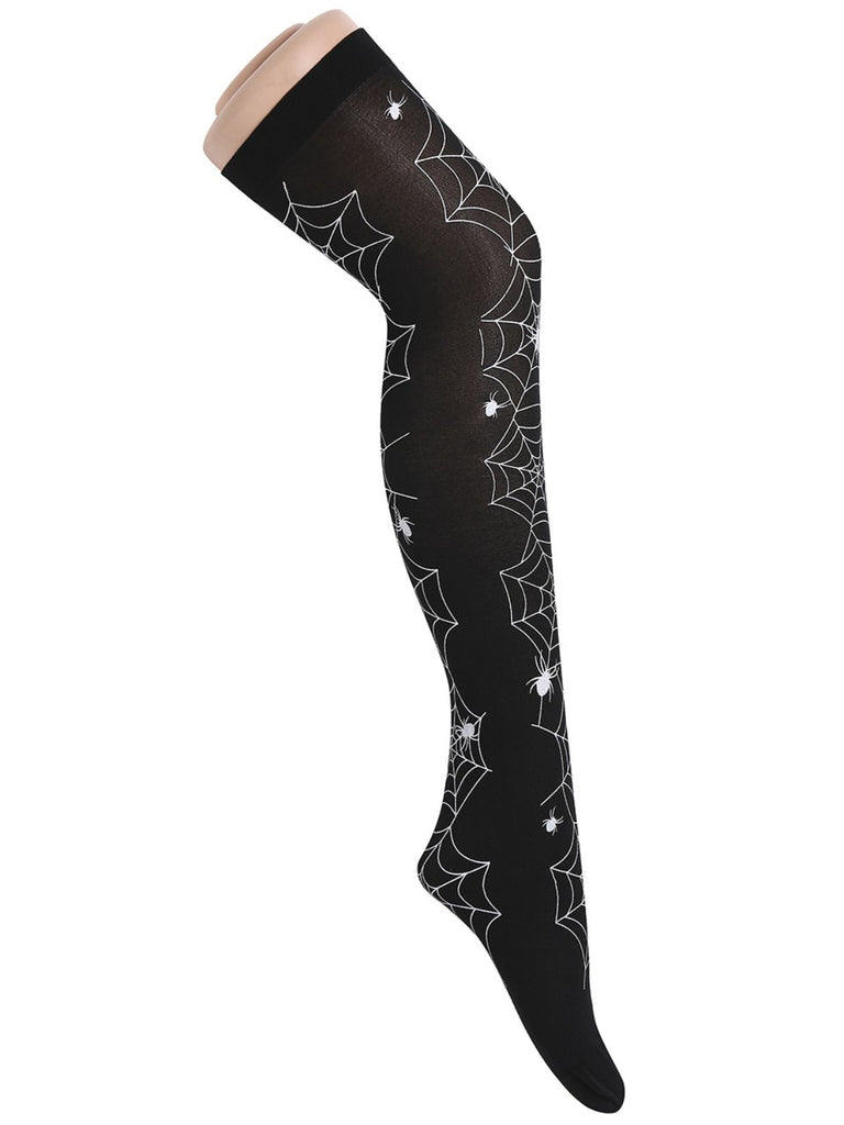 Black 1950s Halloween Thigh-High Socks — vintage elegance for the modern woman