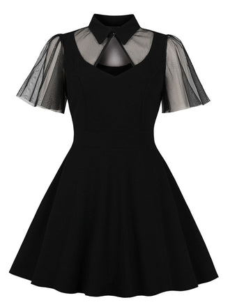 Black 1950s Lace Plus Size Solid Dress: timeless style reimagined