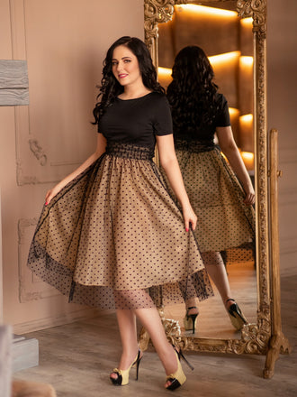 Black 1950s Polka Dot Swing Dress: timeless style reimagined