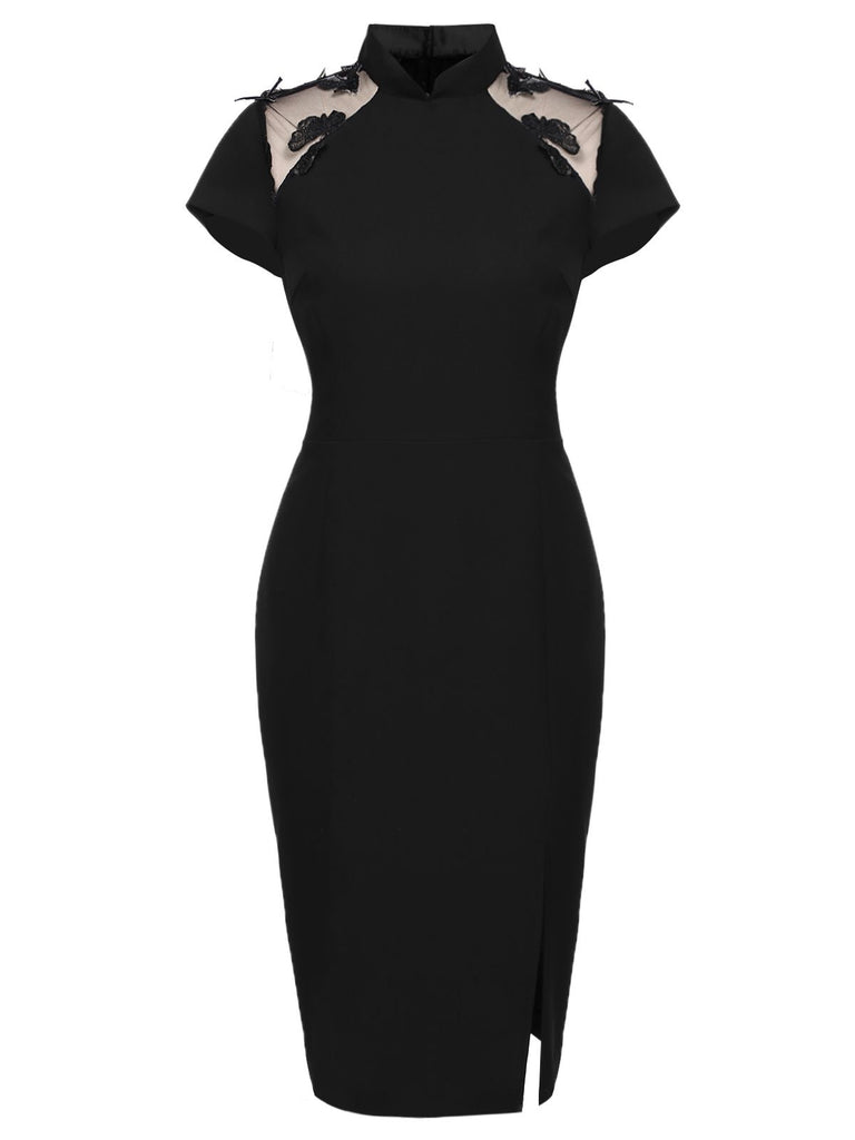 [Pre-Sale] Black 1960s Butterfly Backless Pencil Dress