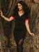 Black 1960s Button Slit Bodycon Dress: timeless style reimagined