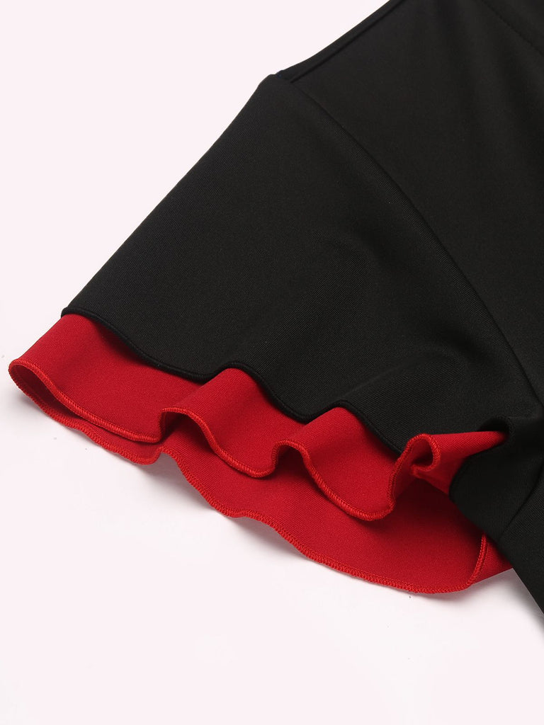 Black 1960s Button Slit Bodycon Dress: timeless style reimagined
