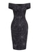 Black 1960s Off-shoulder Spider Web Dress — vintage elegance for the modern woman