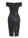 Black 1960s Off-shoulder Spider Web Dress — vintage elegance for the modern woman
