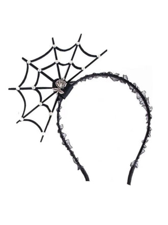 Black Halloweeen Solid Spider Web Headband: timeless style reimagined