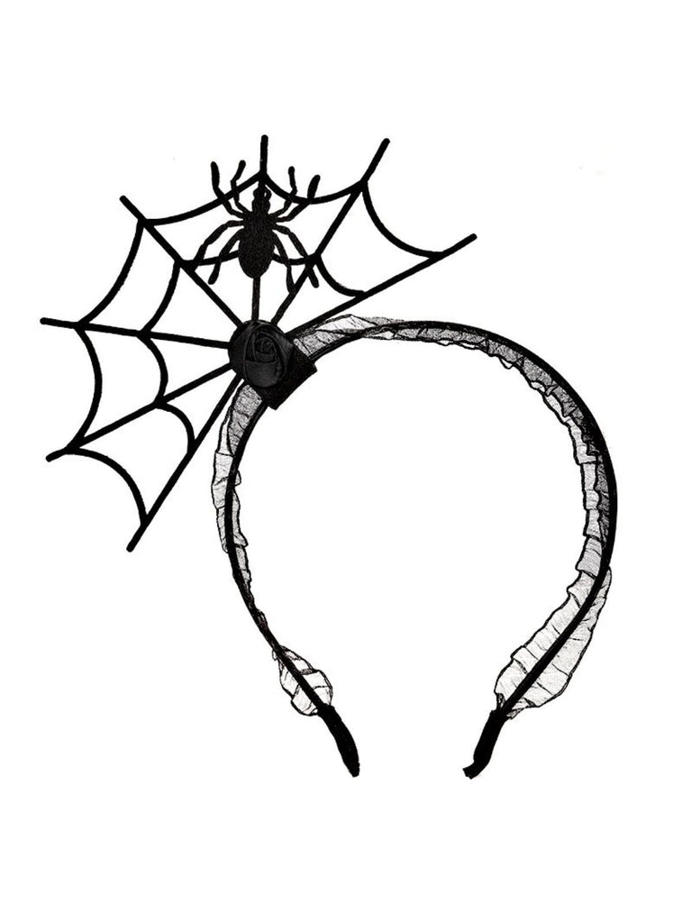 Black Halloweeen Solid Spider Web Headband: timeless style reimagined