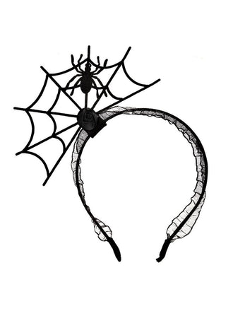 Black Halloweeen Solid Spider Web Headband: timeless style reimagined