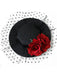 Black Retro 3D Roses Mesh Hat - vintage fashion, retro style, classic black