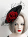 Black Retro 3D Roses Mesh Hat, vintage fashion, retro style - perfect for women who love vintage and retro fashion