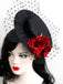 Black Retro 3D Roses Mesh Hat, vintage fashion, retro style - perfect for women who love vintage and retro fashion