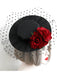 Black Retro 3D Roses Mesh Hat, vintage fashion, retro style - perfect for women who love vintage and retro fashion
