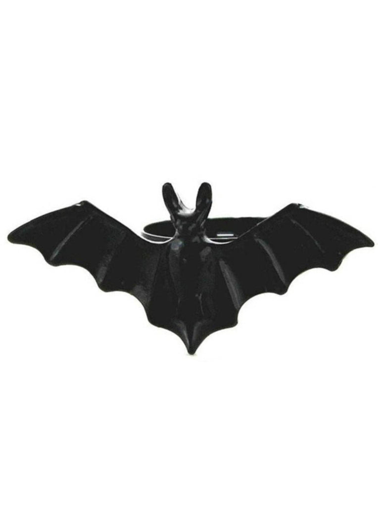 Black Retro Bat Alloy Ring - vintage fashion, retro style, classic black