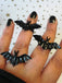 Black Retro Bat Alloy Ring - vintage fashion, retro style, classic black