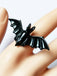 Black Retro Bat Alloy Ring - vintage fashion, retro style, classic black