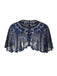 Blue 1920s Shawl Beaded Sequin Flapper Cape: timeless style reimagined