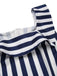 Blue 1930s Striped Ruffle Jumpsuit: timeless style reimagined