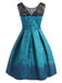 Blue 1950s Floral Sweetheart Swing Dress: timeless 1950s beauty